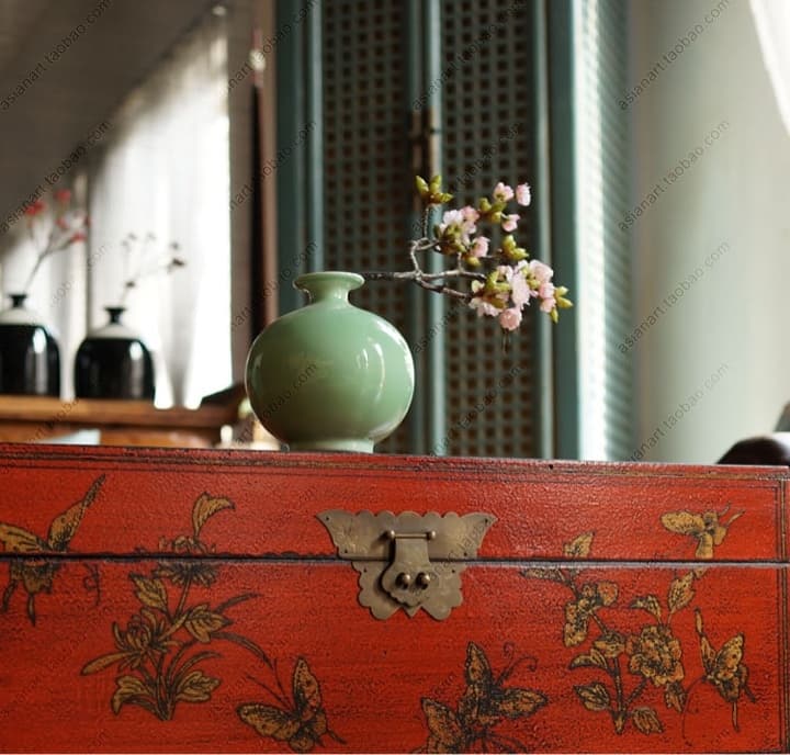 新古典茶几红蝴蝶宝箱 - 详情图 5