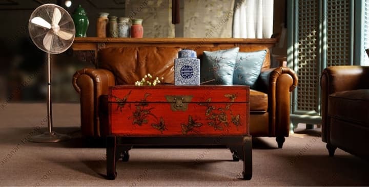 新古典茶几红蝴蝶宝箱 - 详情图 2