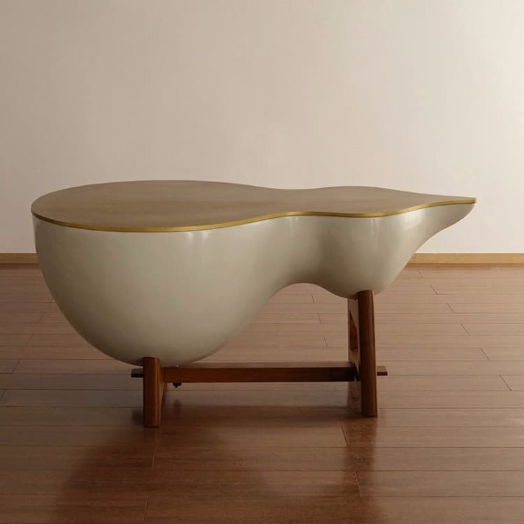 实木小茶几简约现代创意茶几简约个性客厅艺术现代风格(铜皮面款) - 详情图 1