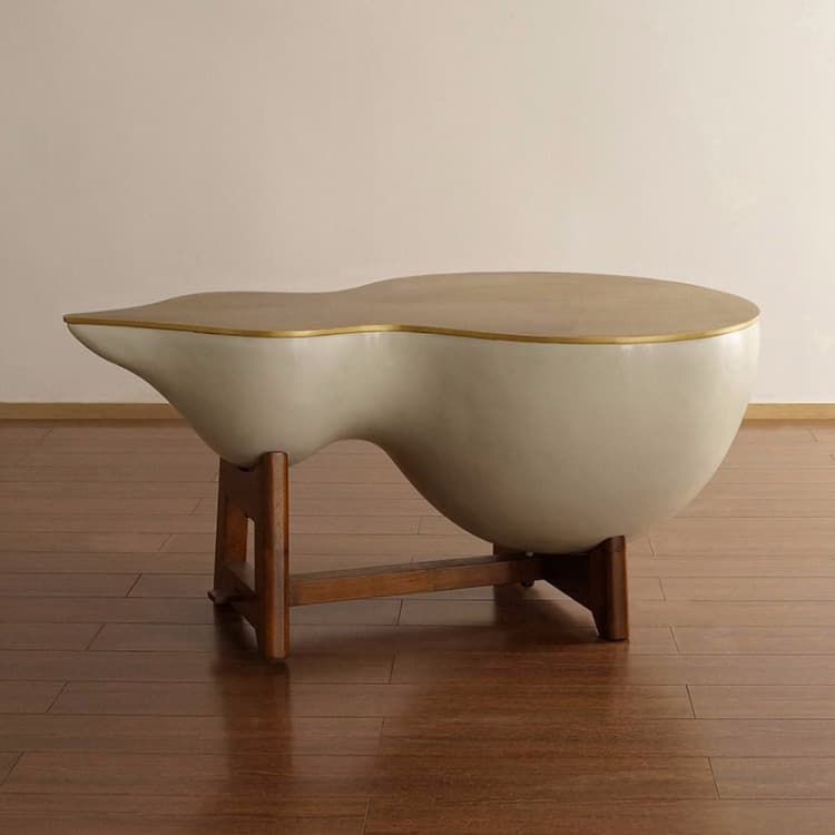 实木小茶几简约现代创意茶几简约个性客厅艺术现代风格(铜皮面款) - 详情图 4