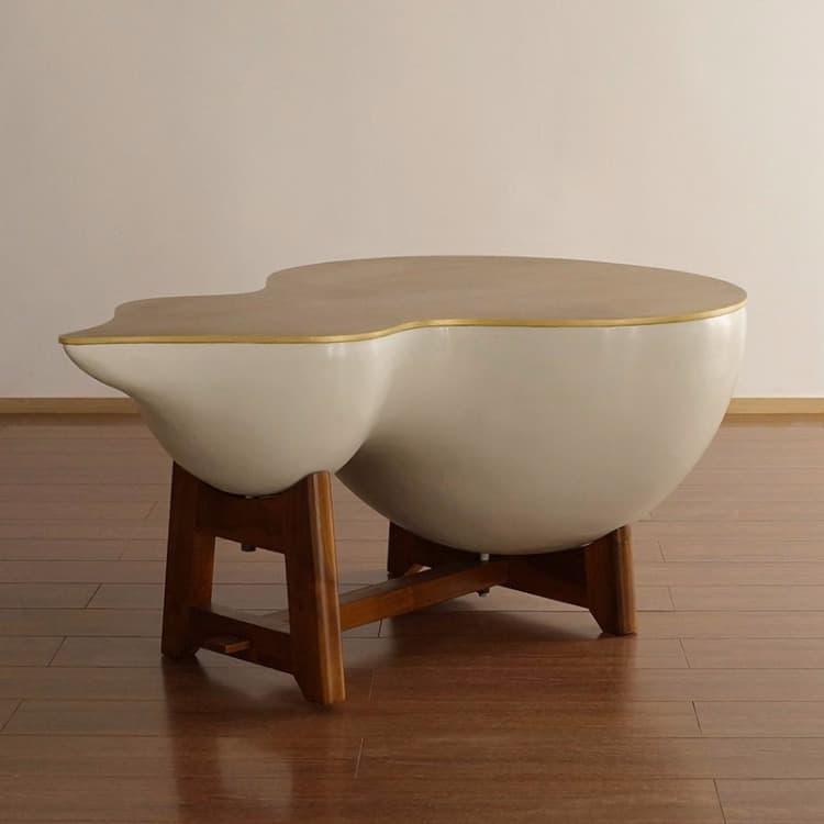 实木小茶几简约现代创意茶几简约个性客厅艺术现代风格(铜皮面款) - 详情图 2