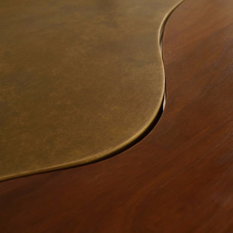 实木小茶几简约现代创意茶几简约个性客厅艺术现代风格(铜皮面款) - 详情图 6