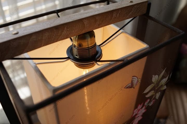 中式台灯手绘丝灯饰极美家具新现代中式布艺书房台灯 - 详情图 7