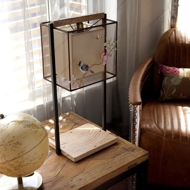 中式台灯手绘丝灯饰极美家具新现代中式布艺书房台灯 - 详情图 6