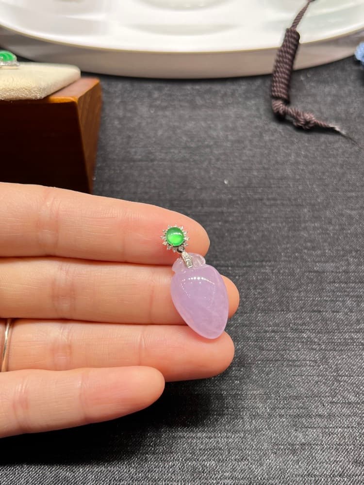 紫罗兰福瓜翡翠吊坠翡翠项链 - 详情图 2