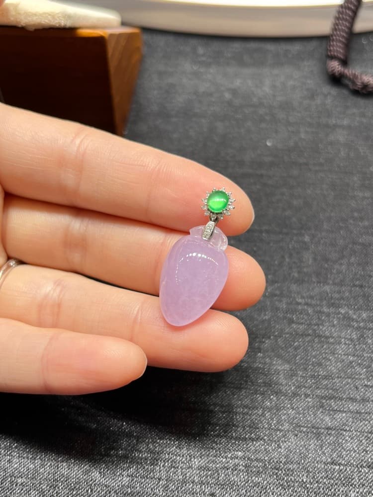 紫罗兰福瓜翡翠吊坠翡翠项链 - 详情图 3