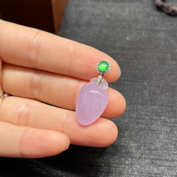 紫罗兰福瓜翡翠吊坠翡翠项链 - 4