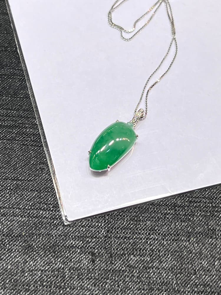 翡翠绿佛瓜项链吊坠 - 详情图 2