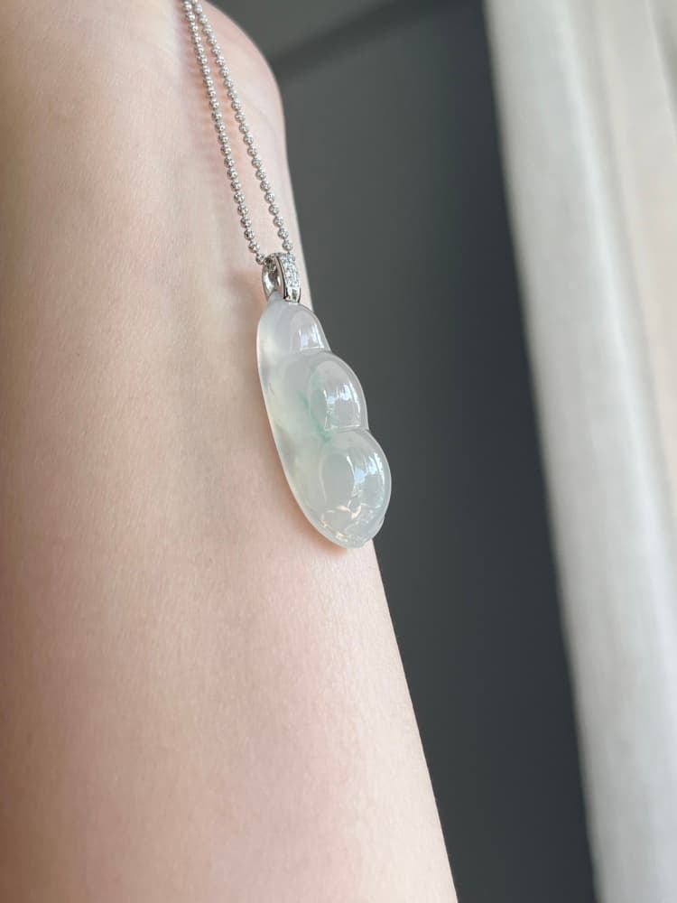 18k金镶嵌飘色厚豆子 福豆翡翠 - 详情图 2