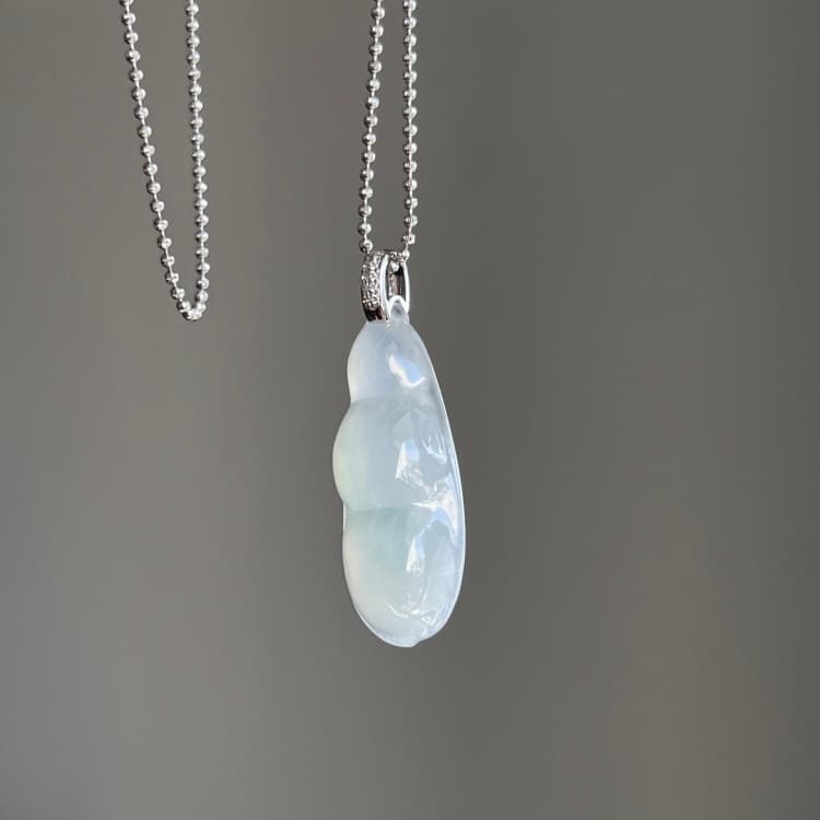 18k金镶嵌飘色厚豆子 福豆翡翠 - 4