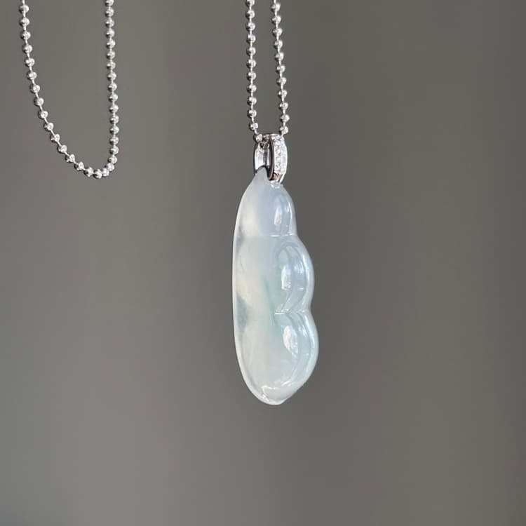 18k金镶嵌飘色厚豆子 福豆翡翠 - 3