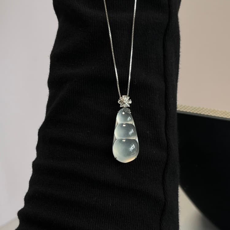 18k金镶嵌白冰厚装豆子 福豆 - 5