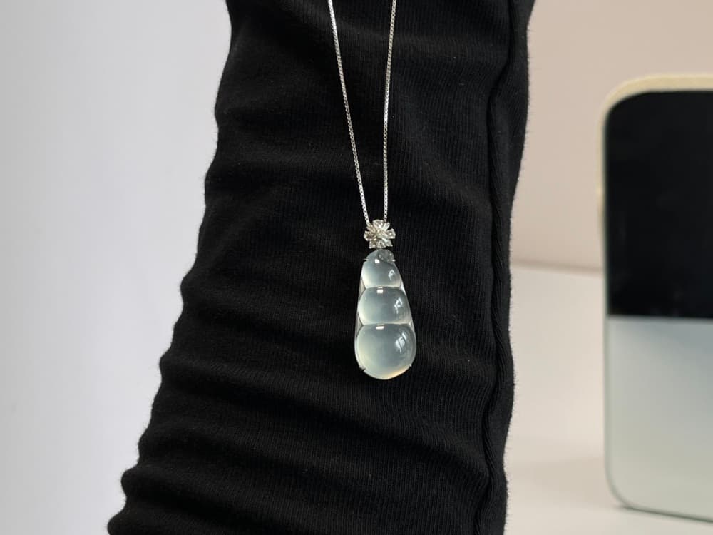 18k金镶嵌白冰厚装豆子 福豆 - 详情图 4