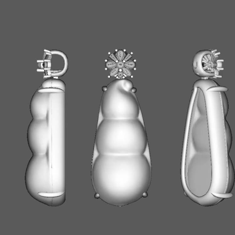 18k金镶嵌白冰厚装豆子 福豆 - 4