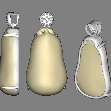 18k金镶嵌戒指黄翡巧色福瓜 - 3