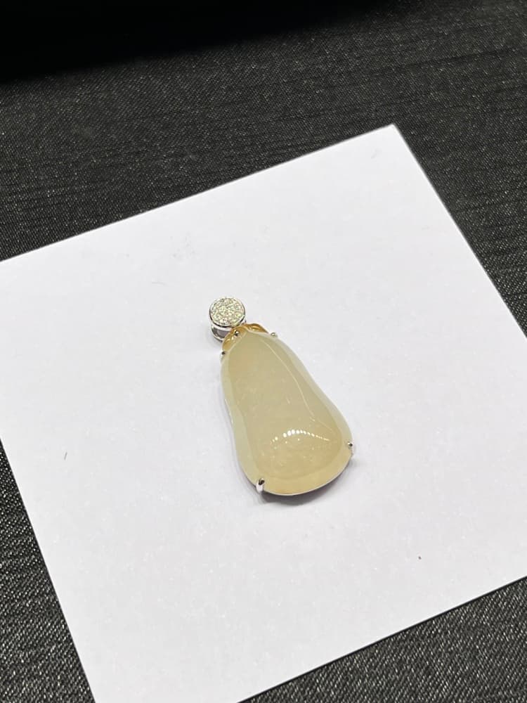 18k金镶嵌戒指黄翡巧色福瓜 - 详情图 3