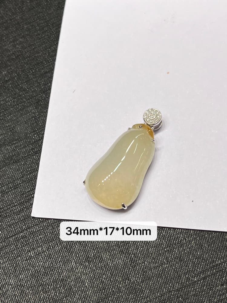 18k金镶嵌戒指黄翡巧色福瓜 - 详情图 1