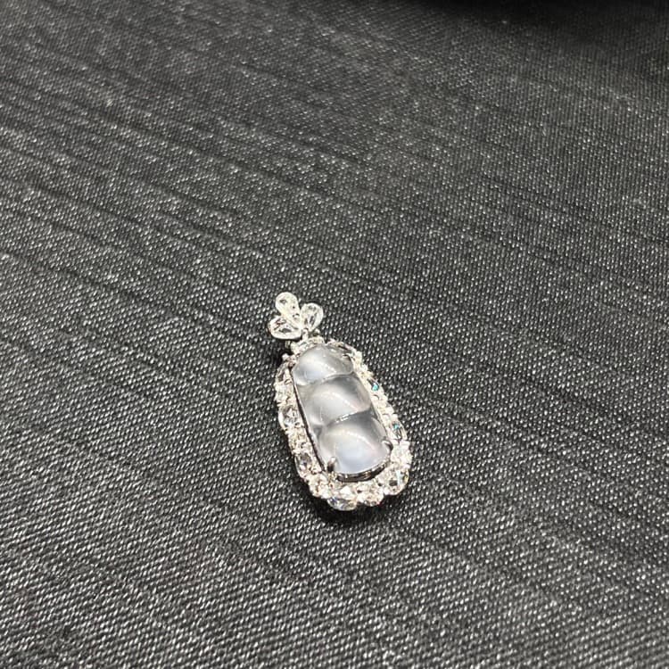 18k金镶嵌玻璃底冰豆子福豆 - 2