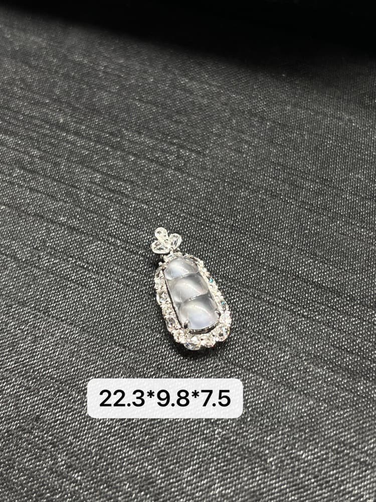 18k金镶嵌玻璃底冰豆子福豆 - 详情图 1