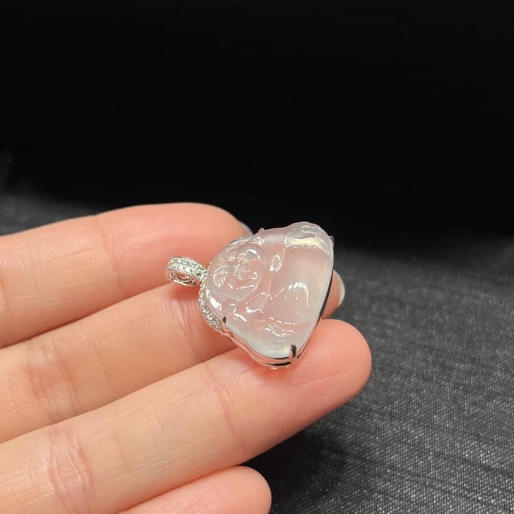 18k金镶嵌翡翠高冰佛公 - 3