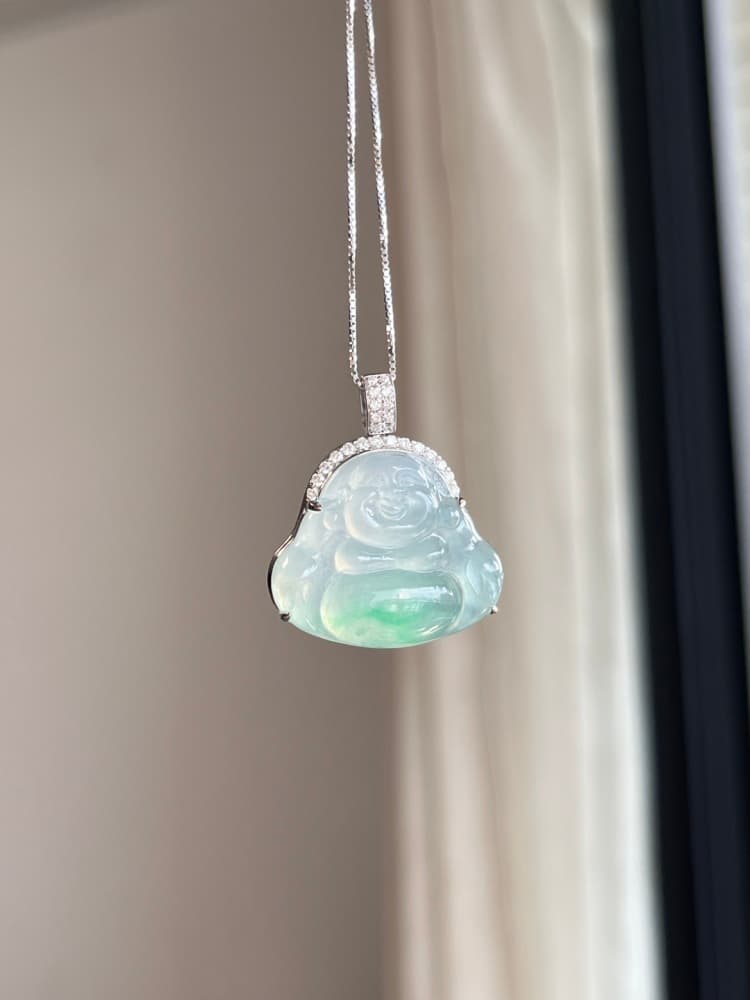 18k金镶嵌冰底绿佛公 - 详情图 3