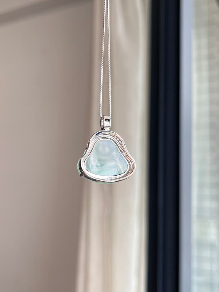 18k金镶嵌冰底绿佛公 - 详情图 2