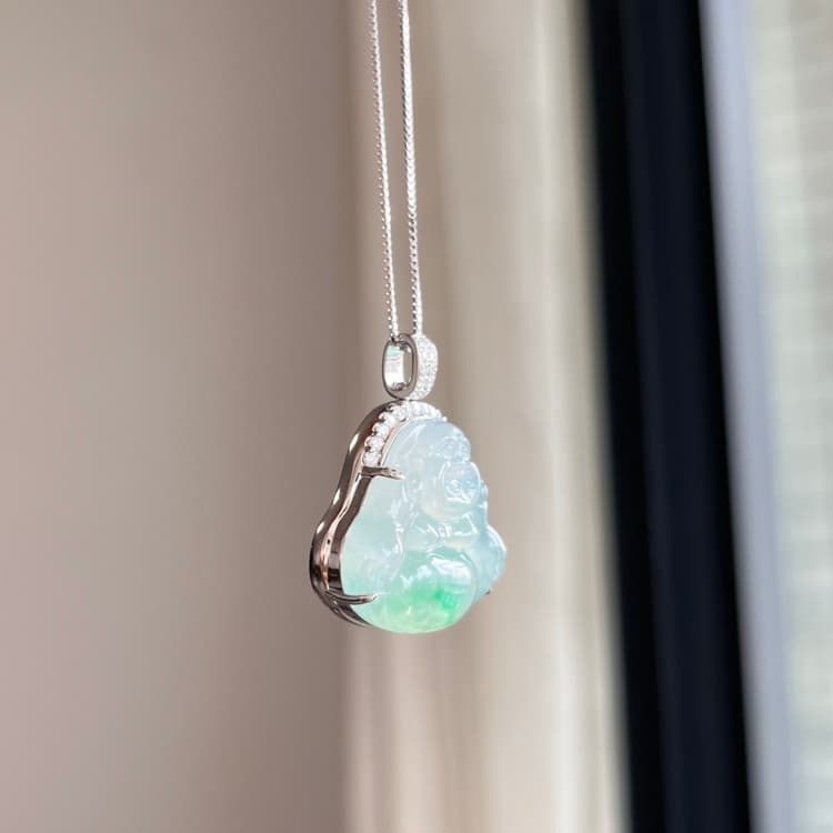 18k金镶嵌冰底绿佛公 - 4