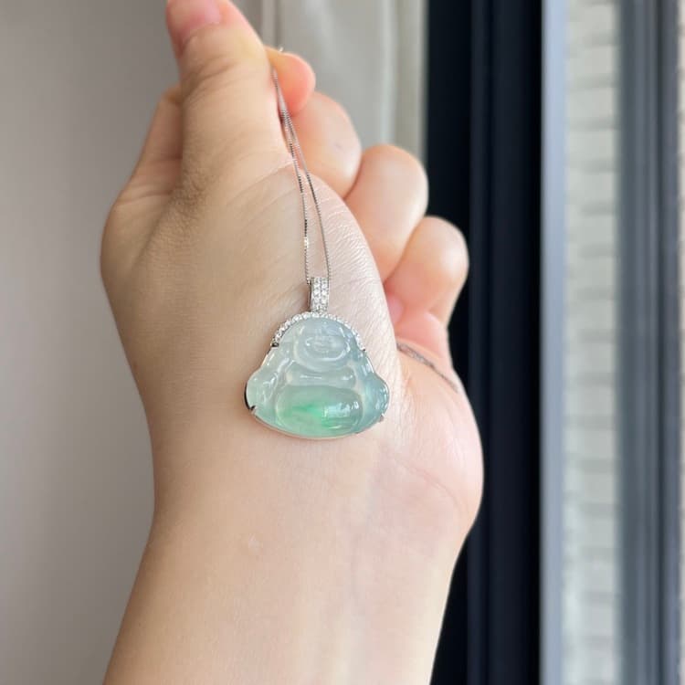 18k金镶嵌冰底绿佛公 - 2