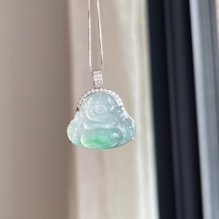 18k金镶嵌冰底绿佛公 - 5