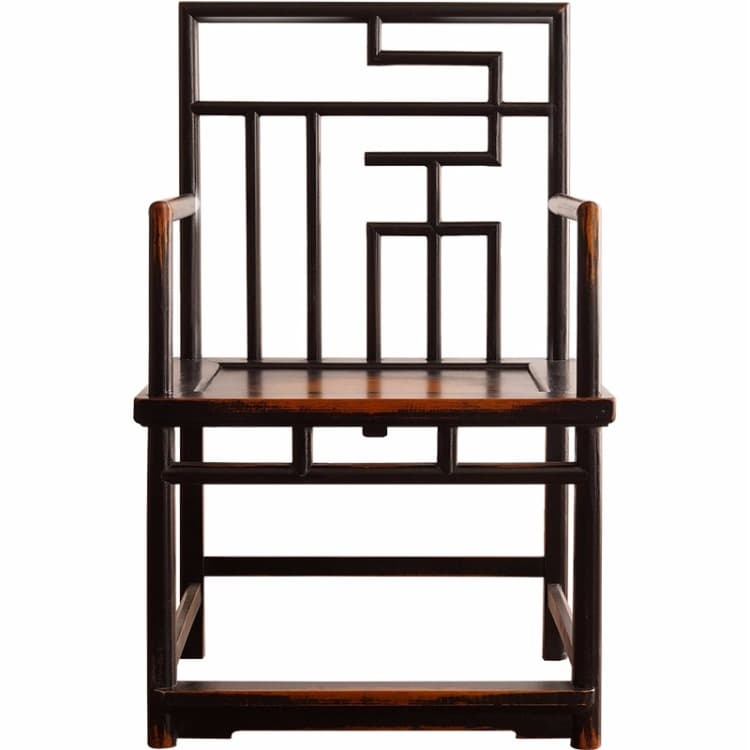 太师椅实木福禄寿喜实木椅子官帽椅餐椅新中式圈椅单把 - 5