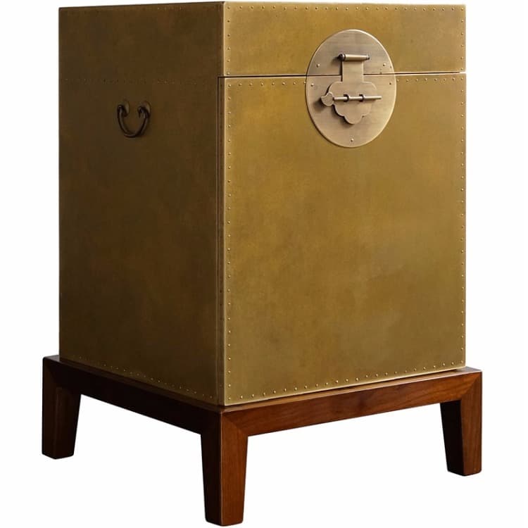 角几沙发边几床头柜黄金铜胡桃木简约客厅边几小茶几 - 2