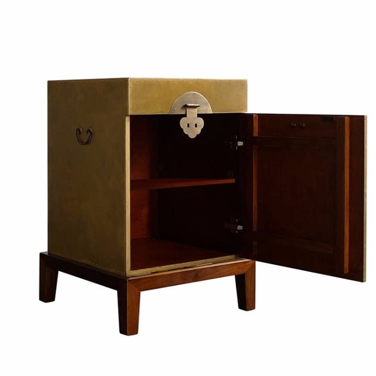 角几沙发边几床头柜黄金铜胡桃木简约客厅边几小茶几 - 4