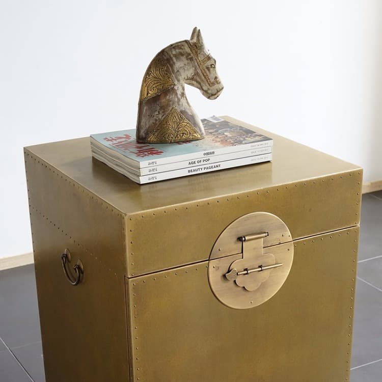 角几沙发边几床头柜黄金铜胡桃木简约客厅边几小茶几 - 详情图 3