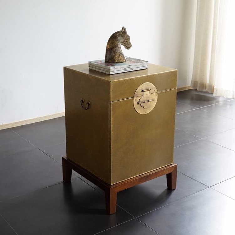 角几沙发边几床头柜黄金铜胡桃木简约客厅边几小茶几 - 详情图 2
