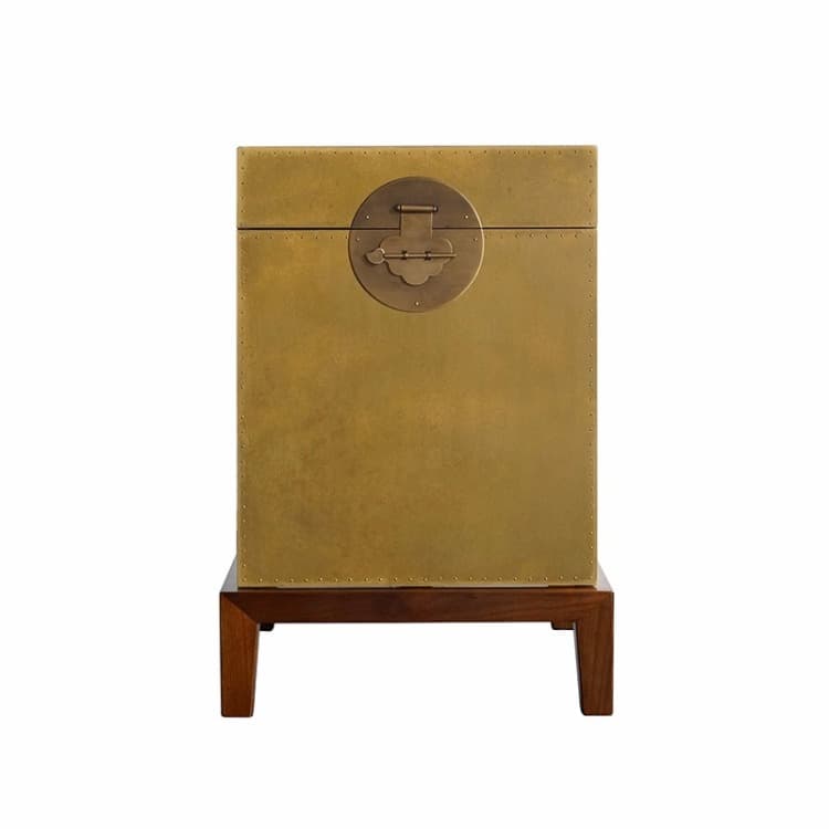 角几沙发边几床头柜黄金铜胡桃木简约客厅边几小茶几 - 3