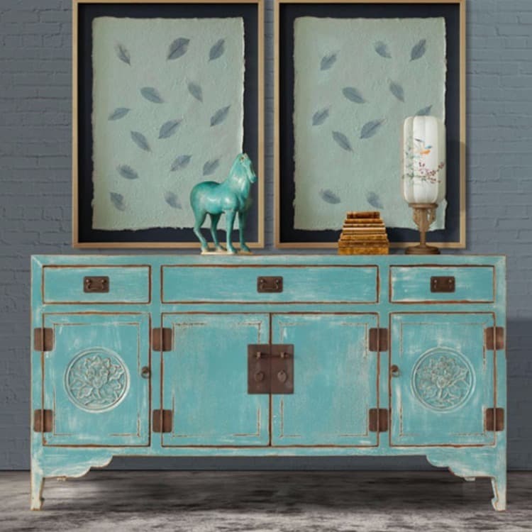 中式实木餐边柜 玄关柜