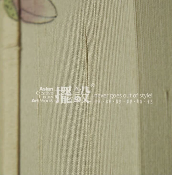 新中式落地灯手绘花鸟布艺灯饰 - 详情图 4