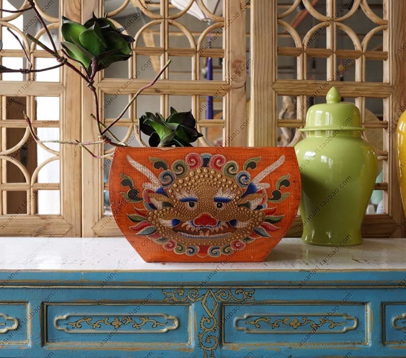 新中式手绘装饰储物日进斗金米斗 - 详情图 7