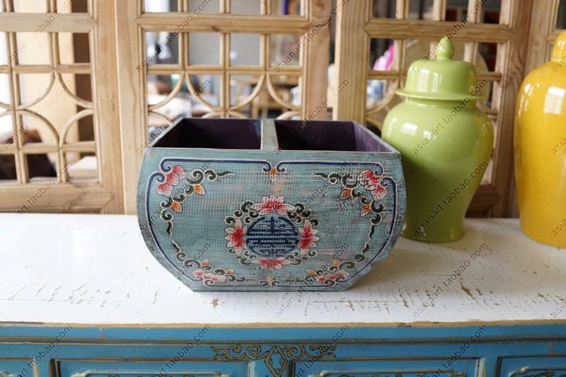 新中式手绘装饰储物日进斗金米斗 - 详情图 1