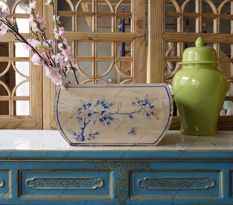 新中式手绘装饰储物日进斗金米斗 - 详情图 4