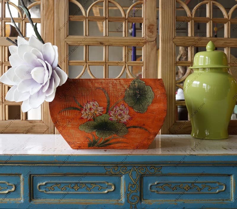 新中式手绘装饰储物日进斗金米斗 - 详情图 3