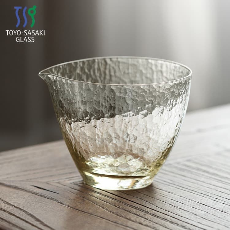 限定系列 琥珀色水晶公道杯 手工锤目纹