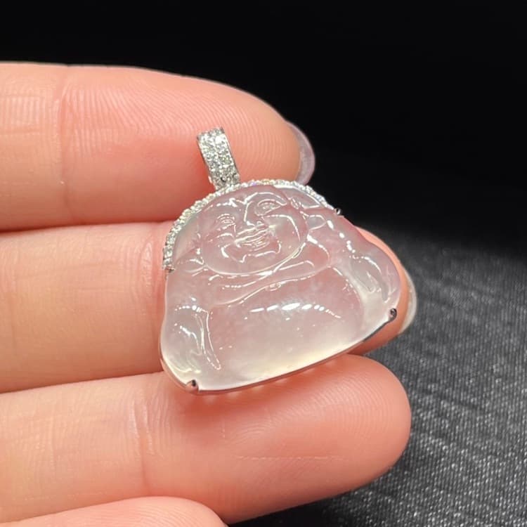 18k金镶嵌翡翠高冰佛公