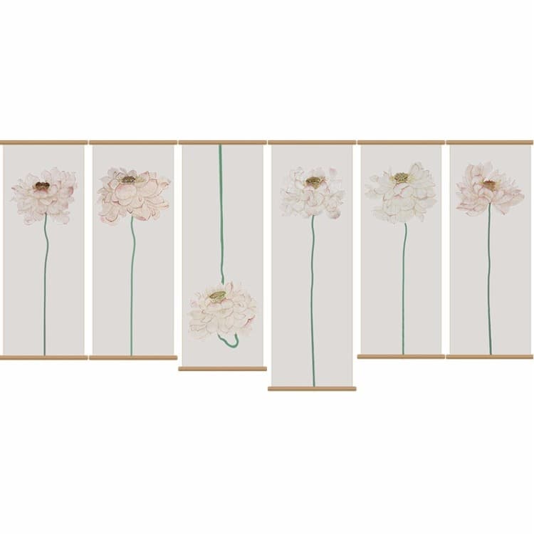 手绘真丝装饰画双面手绘隔断帘挂屏单幅价格 - 4