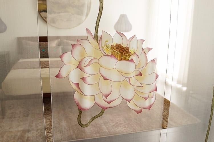 手绘真丝装饰画双面手绘隔断帘挂屏单幅价格 - 详情图 4