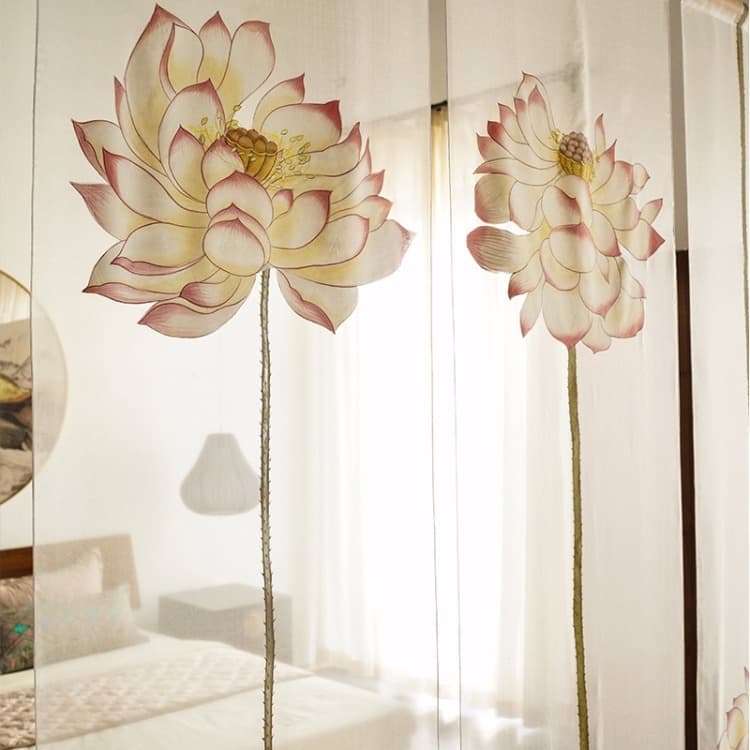 手绘真丝装饰画双面手绘隔断帘挂屏单幅价格 - 2